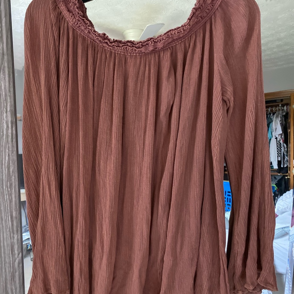 ALTARD STATE Long flowy off the shoulder top